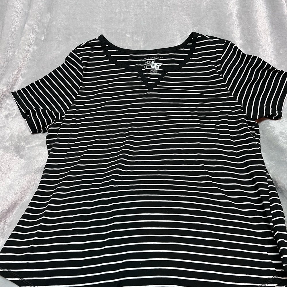 Striped casual shirt.